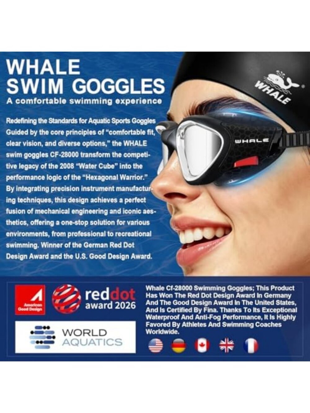 Polarized Anti-Fog Swim Goggles for Adults & Kids | UV Protection, HD Wide-Angle - Picture 3 of 6